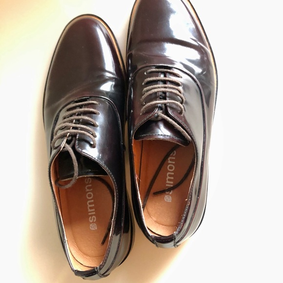 Men’s 41 Shiny Bright Accent Oxford Shoes - Picture 4 of 5